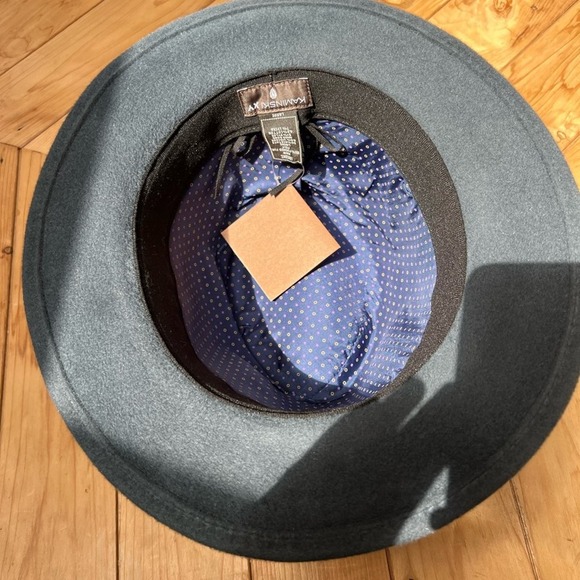 NWT Kaminski XY Bluesteel/Graphite Fur Felt Hat - Picture 4 of 10